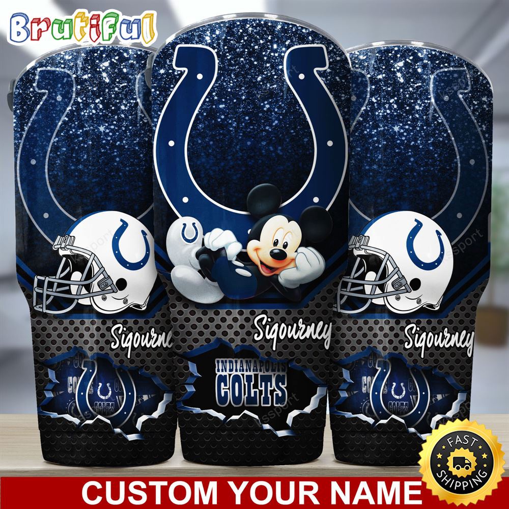 Custom Name NFL Indianapolis Colts Tumbler Mickey Mouse Tumbler For Football Fans z9ywk5.jpg