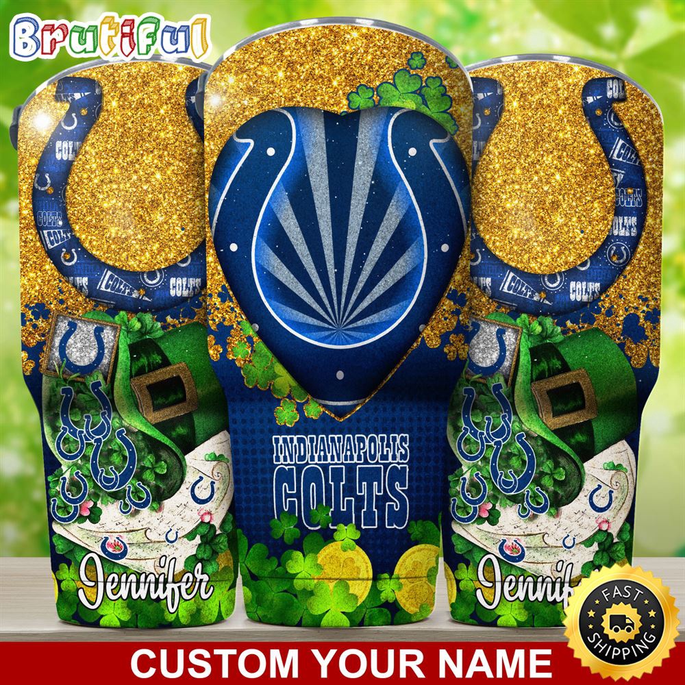 Custom Name NFL Indianapolis Colts Tumbler Nfl Patricks Day Tumbler xdjcv9.jpg