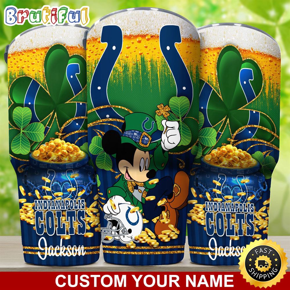 Custom Name NFL Indianapolis Colts Tumbler Nfl Tumbler Patricks Day Mickey For Sports Fans gmw2px.jpg