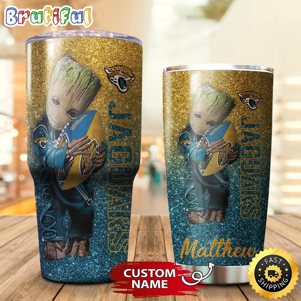 Custom Name NFL Jacksonville Jaguars Tumbler Baby Groot Loves Rugby Tumbler q643da.jpg