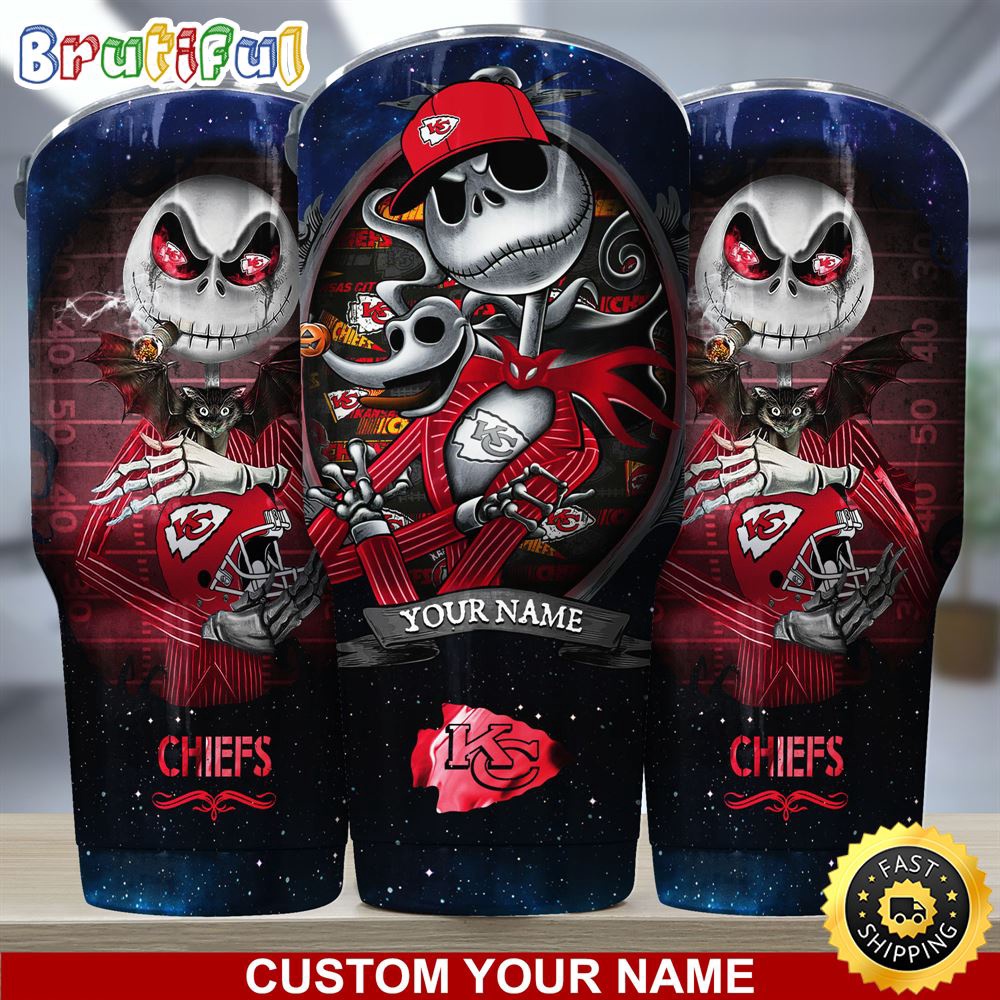 Custom Name NFL Kansas City Chiefs Tumbler Jack The Nightmare Tumbler gooamt.jpg