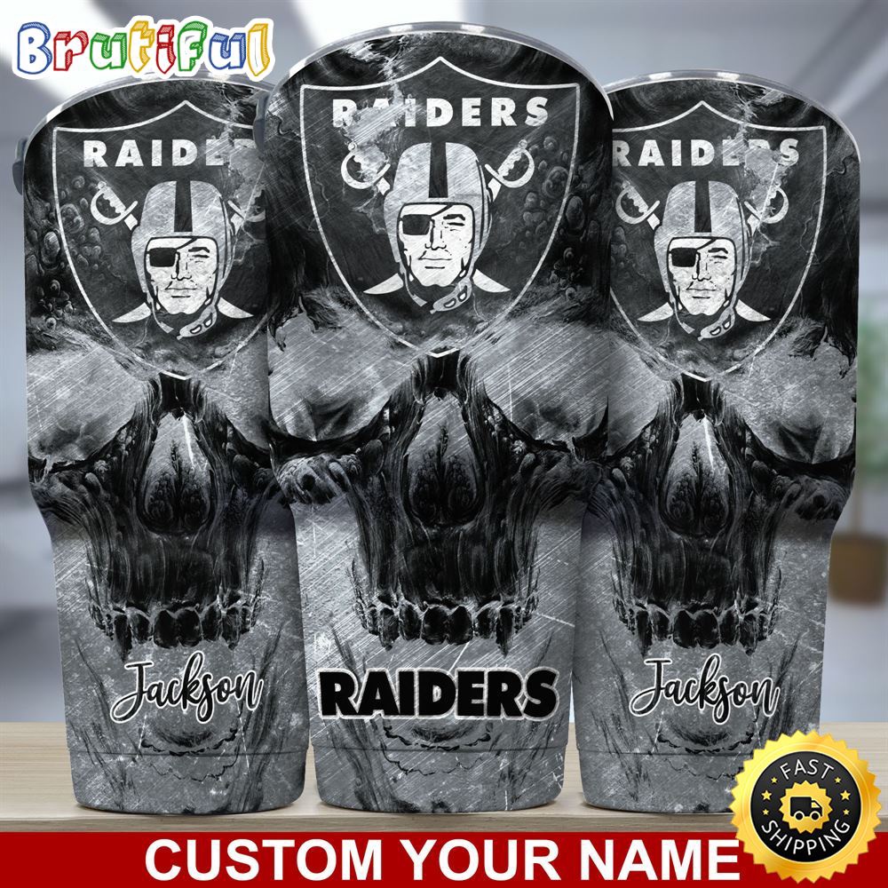 Custom Name NFL Las Vegas Raiders Tumbler Skull Pattern For Sports Fan ji94a5.jpg
