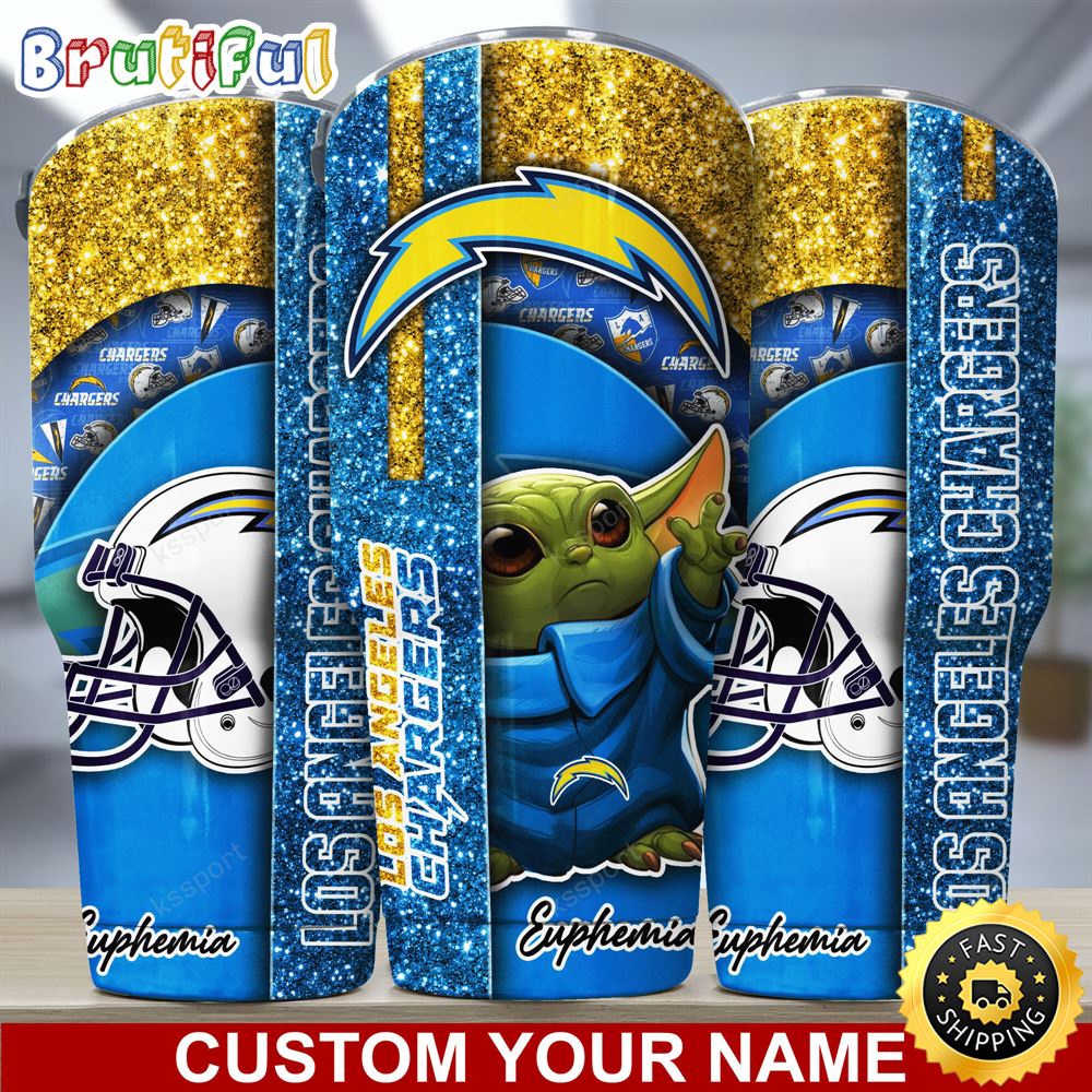 Custom Name NFL Los Angeles Chargers Tumbler Baby Yoda Tumbler For Fans lqejii.jpg