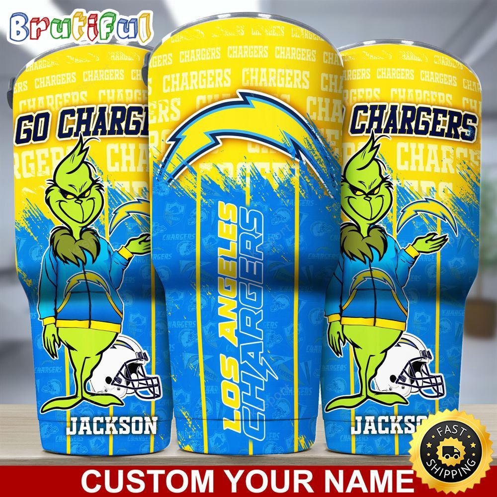 Custom Name NFL Los Angeles Chargers Tumbler Grinch Tumbler For Fans fahlxa.jpg