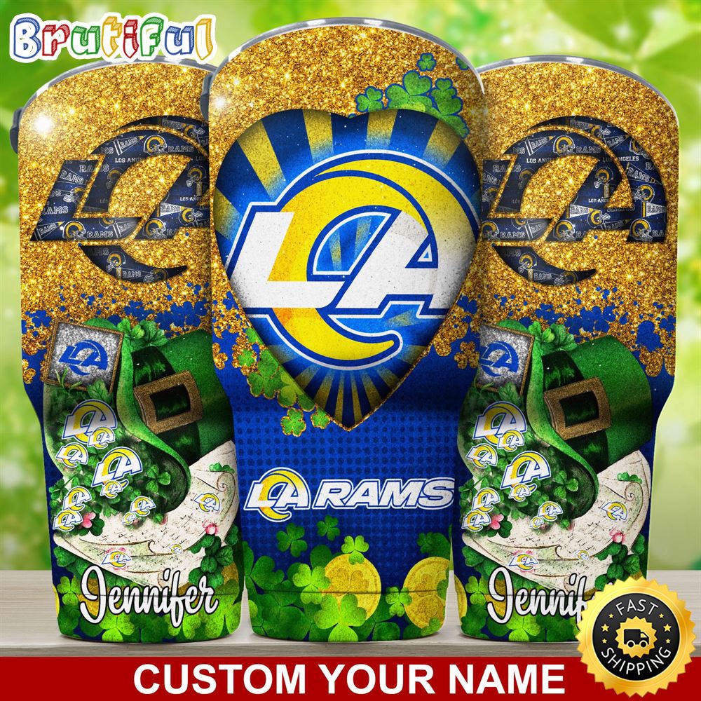 Custom Name NFL Los Angeles Rams Tumbler Nfl Patricks Day Tumbler saperu.jpg