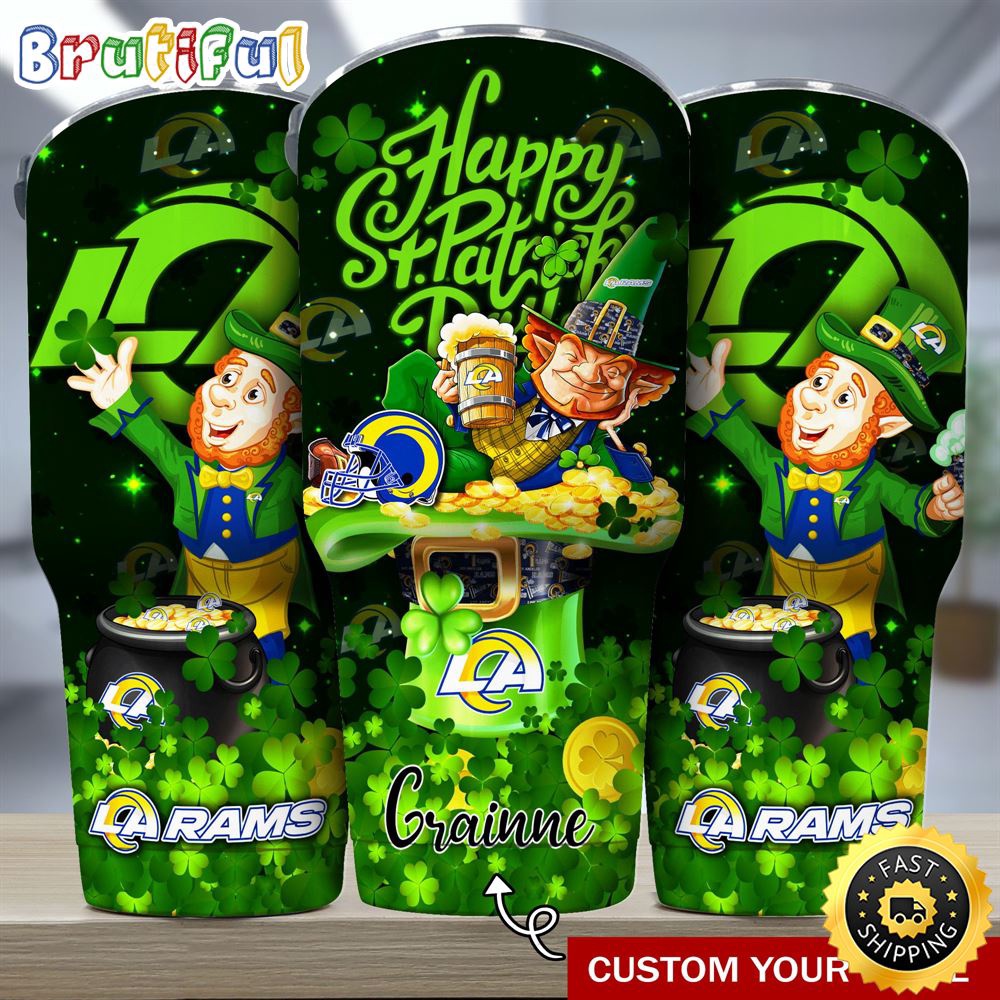 Custom Name NFL Los Angeles Rams Tumbler The Saint Patricks Day Tumbler For Fans cyqhyh.jpg
