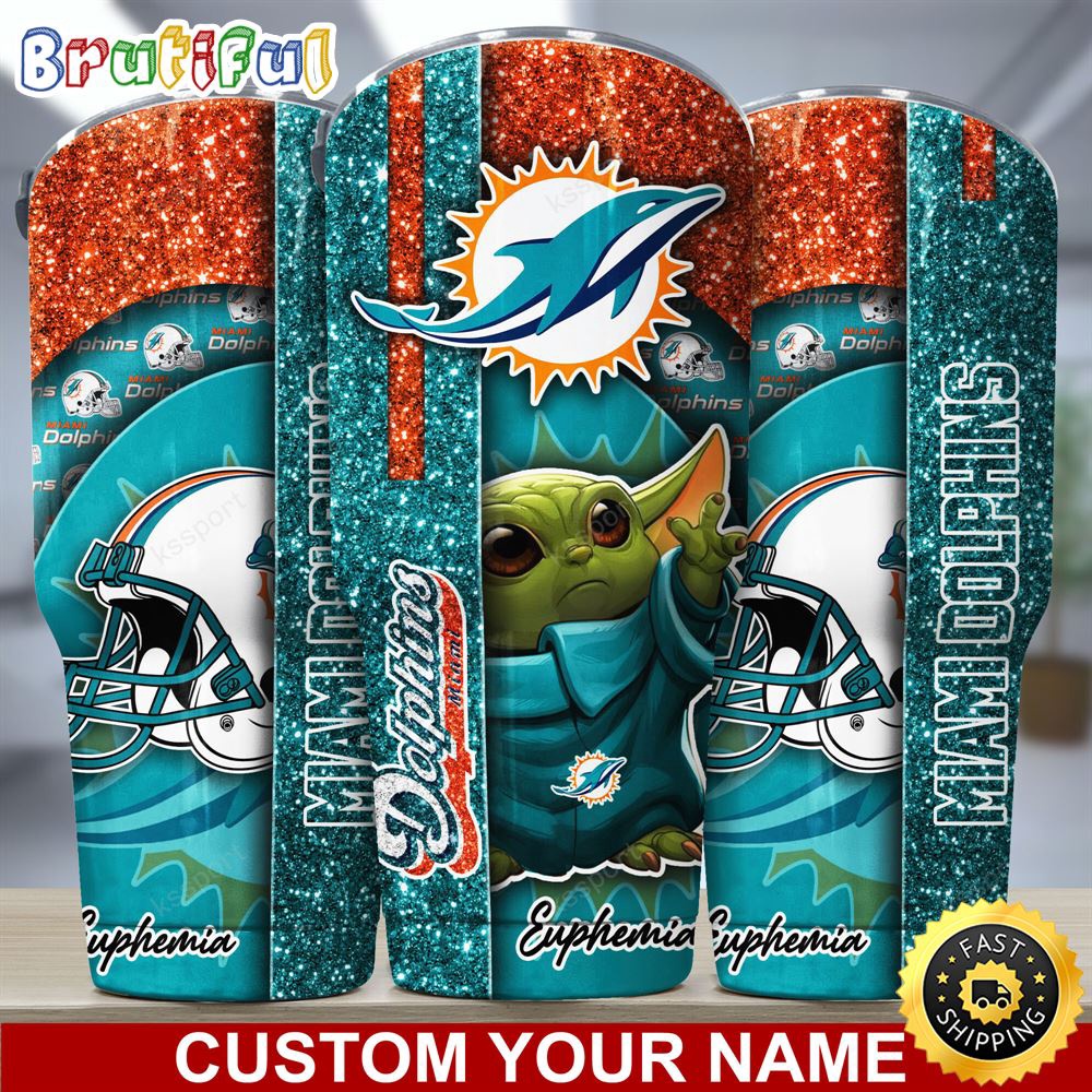 Custom Name NFL Miami Dolphins Tumbler Baby Yoda Tumbler For Fans i1icit.jpg