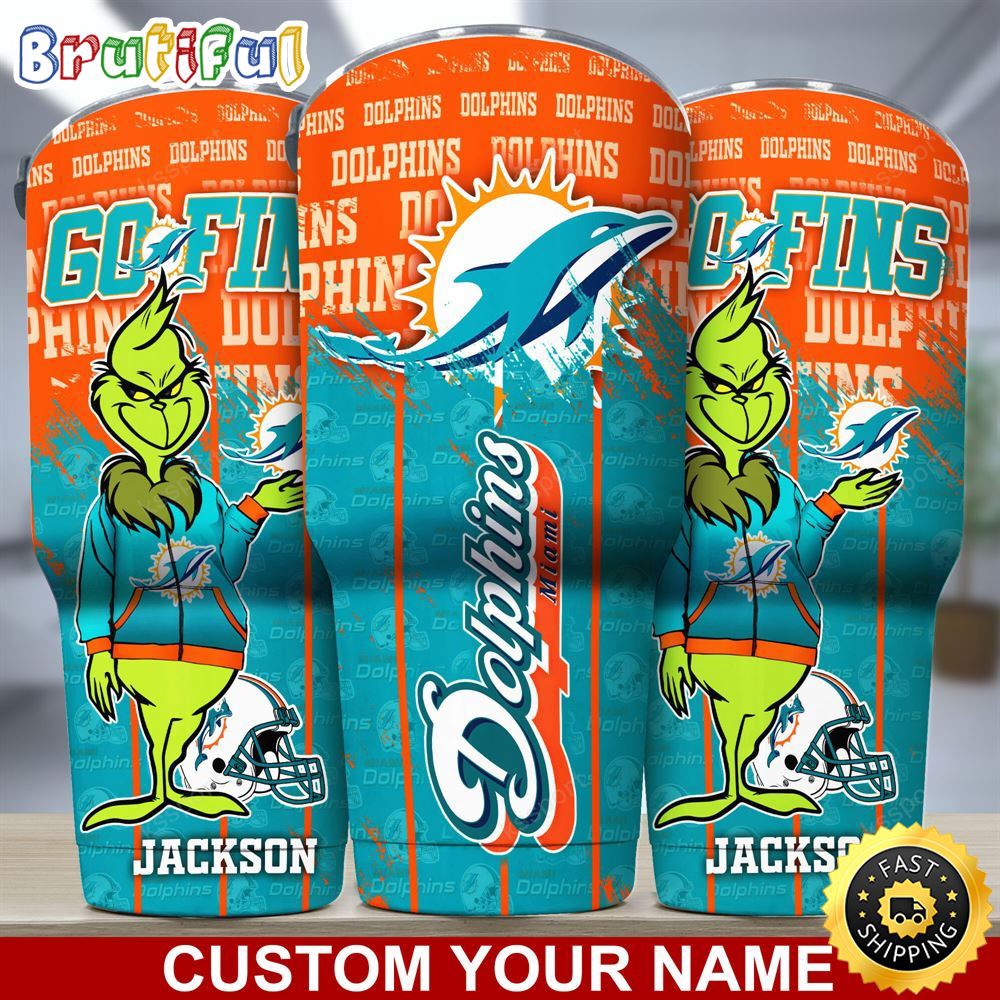 Custom Name NFL Miami Dolphins Tumbler Grinch Tumbler For Fans bpsrdm.jpg