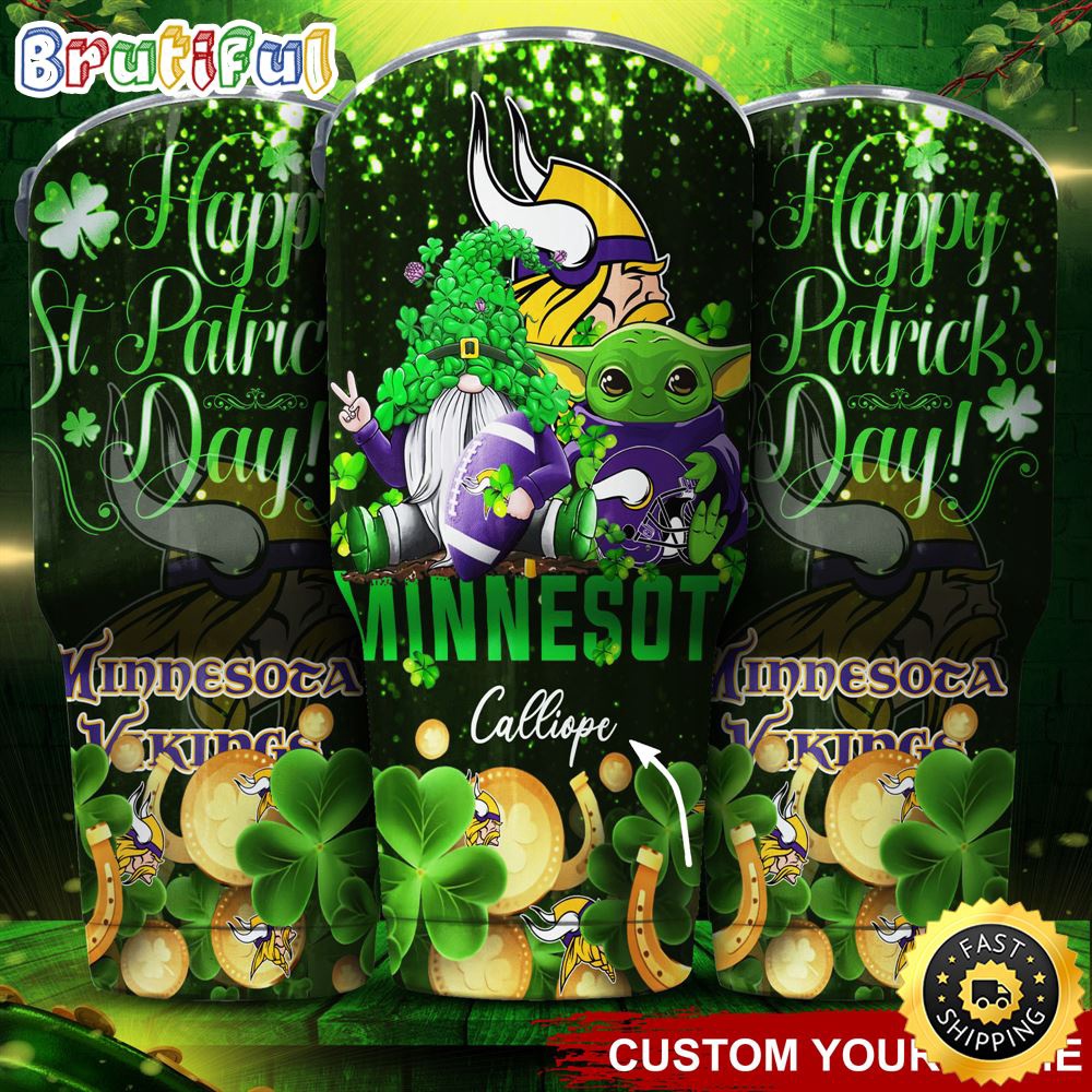 Custom Name NFL Minnesota Vikings Tumbler Baby Yoda Happy Patricks Day Tumbler ug3x5b.jpg