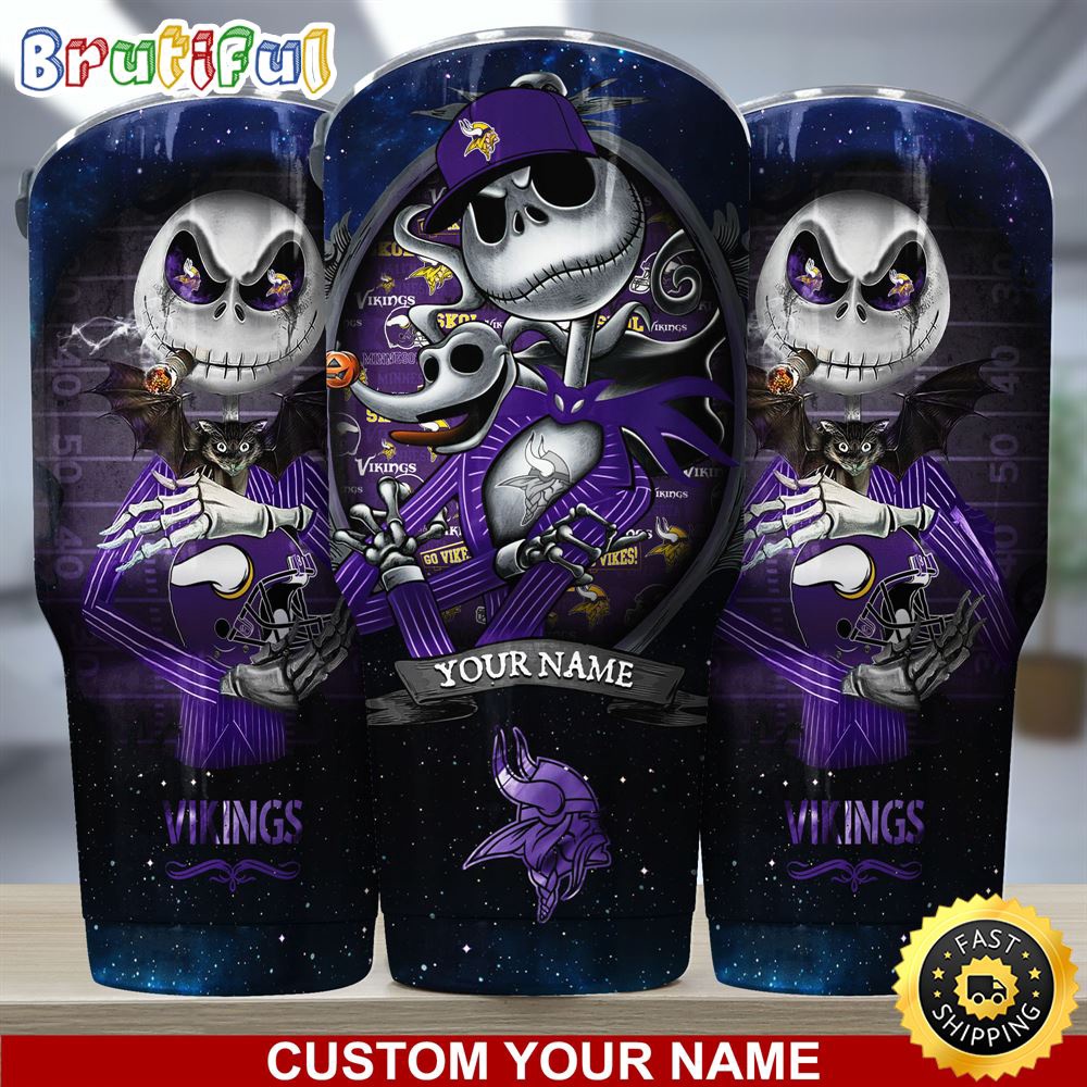 Custom Name NFL Minnesota Vikings Tumbler Jack The Nightmare Tumbler js00tb.jpg
