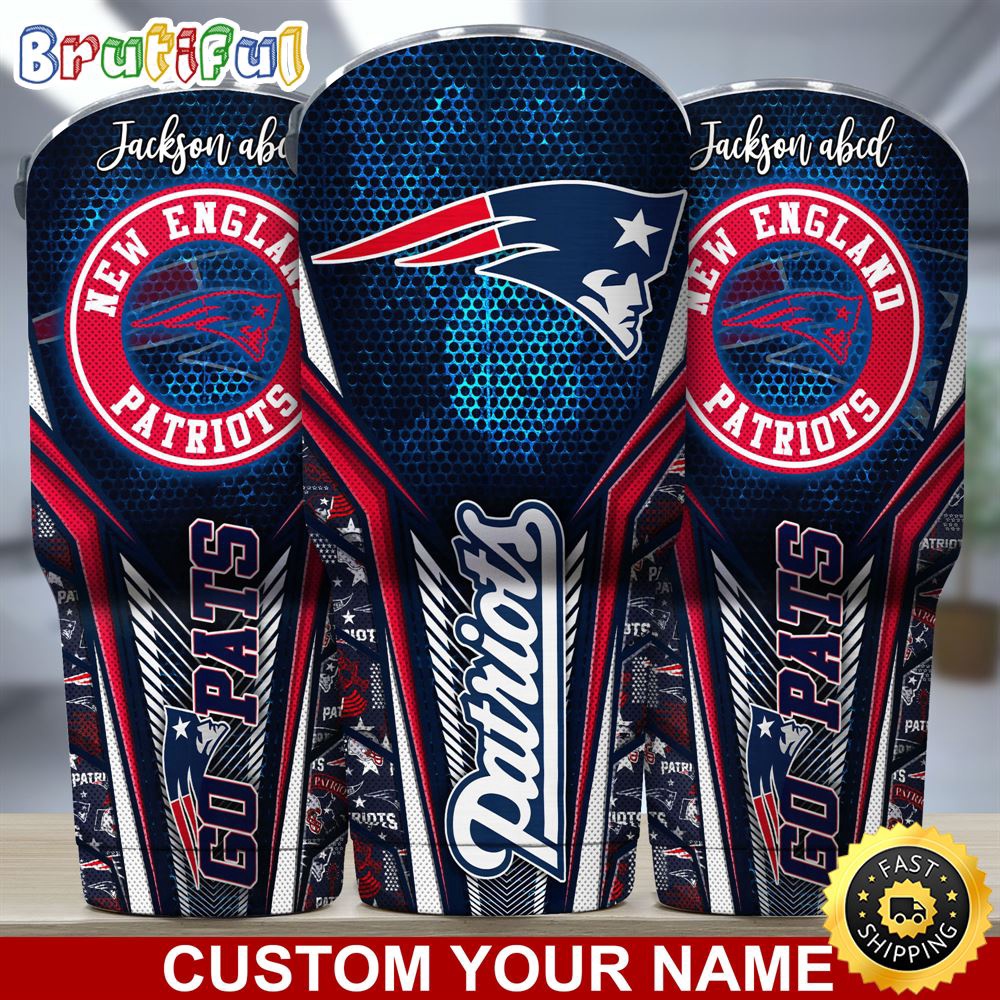Custom Name NFL New England Patriots Tumbler NFL Tumbler Jersey Style For Your Loved Ones r2bfsu.jpg