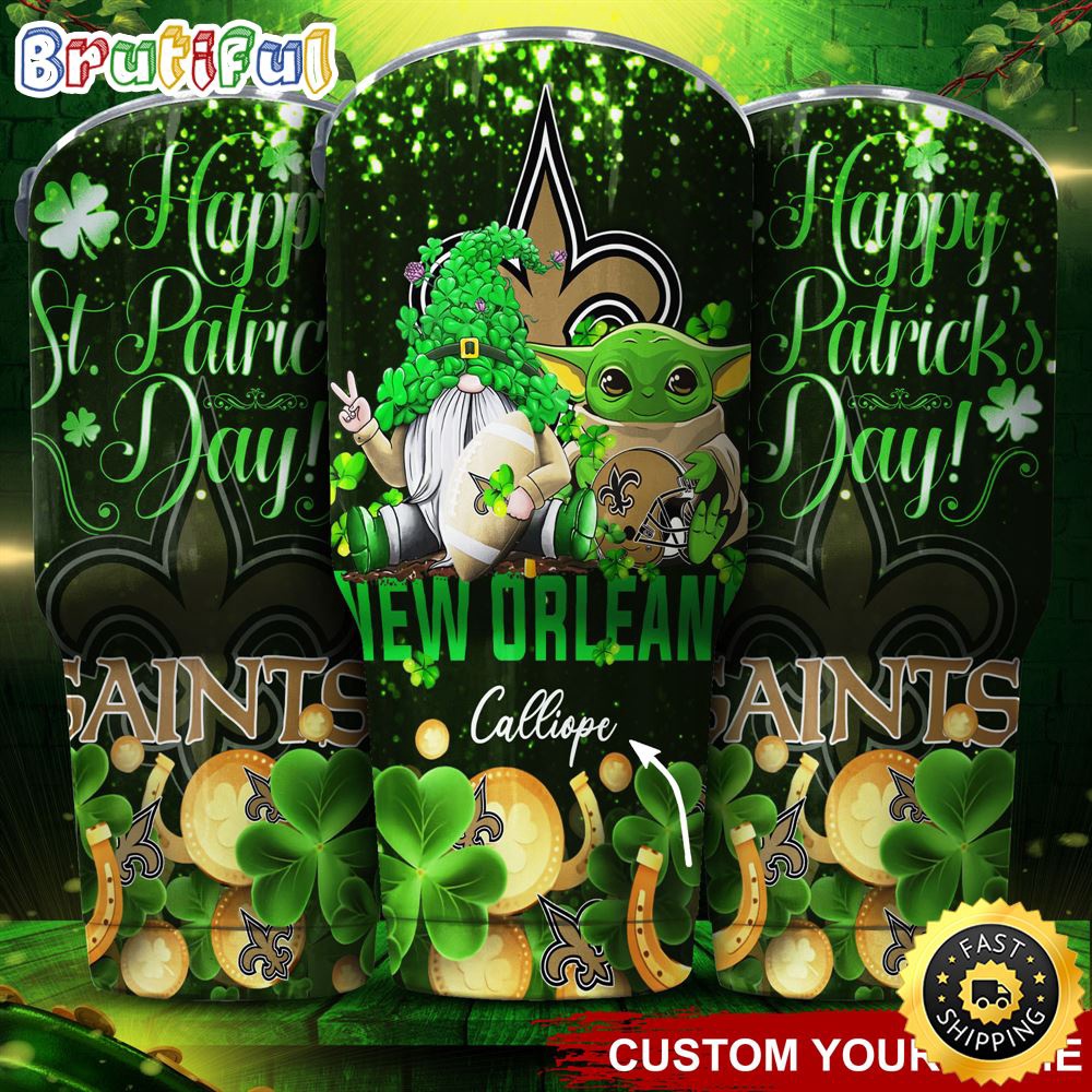 Custom Name NFL New Orleans Saints Tumbler Baby Yoda Happy Patricks Day Tumbler csowji.jpg