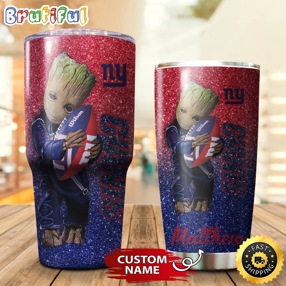 Custom Name NFL New York Giants Tumbler Baby Groot Loves Rugby Tumbler cb9wjt.jpg