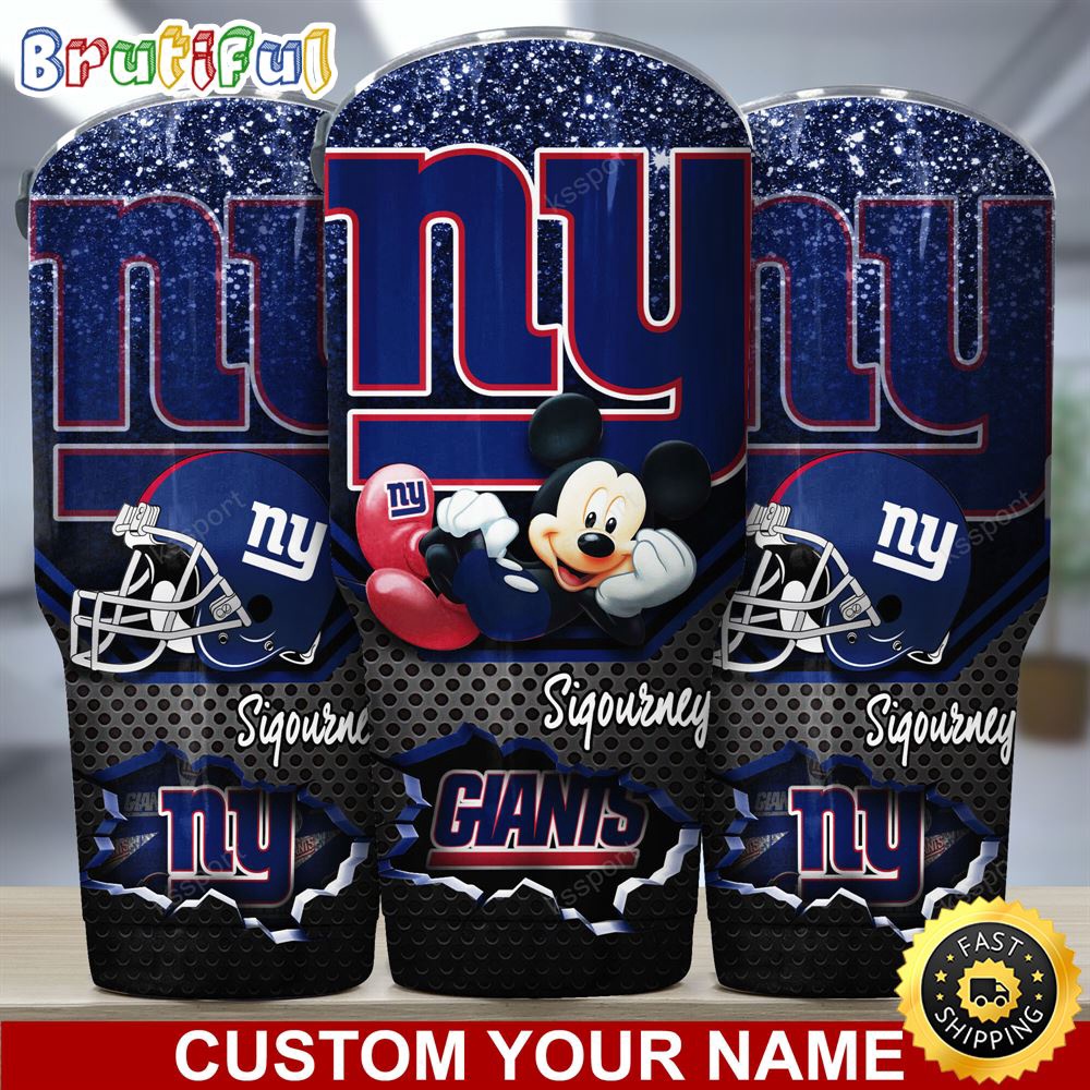 Custom Name NFL New York Giants Tumbler Mickey Mouse Tumbler For Football Fans le7tzm.jpg