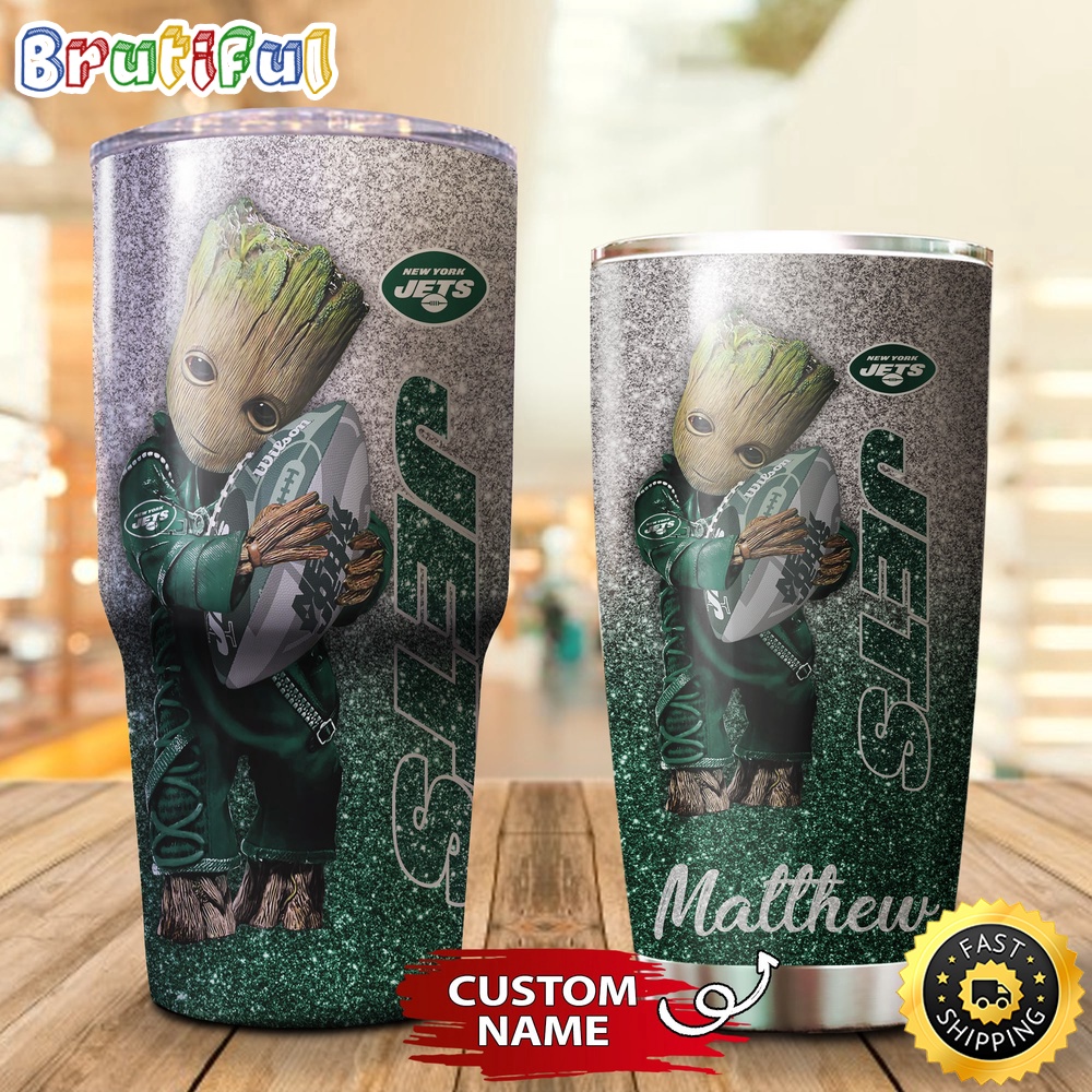 Custom Name NFL New York Jets Tumbler Baby Groot Loves Rugby Tumbler y0euwf.jpg