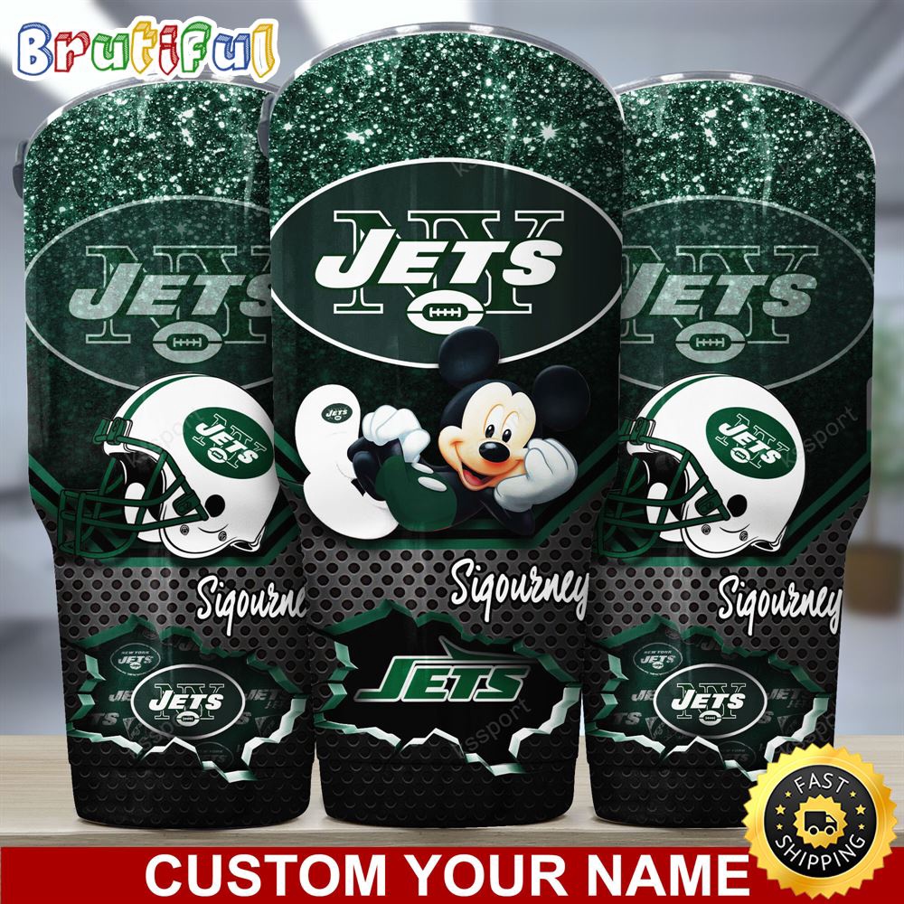 Custom Name NFL New York Jets Tumbler Mickey Mouse Tumbler For Football Fans zxcmar.jpg