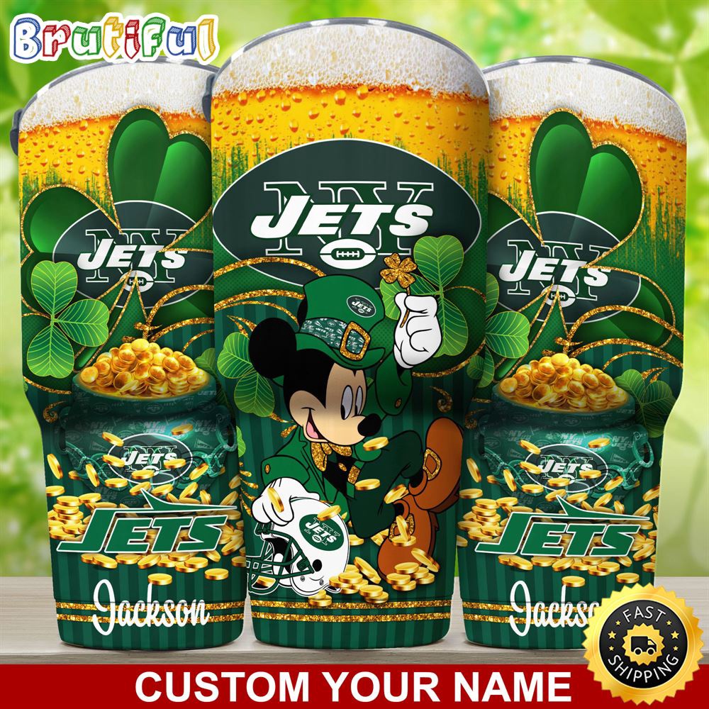 Custom Name NFL New York Jets Tumbler Nfl Tumbler Patricks Day Mickey For Sports Fans k20ds4.jpg