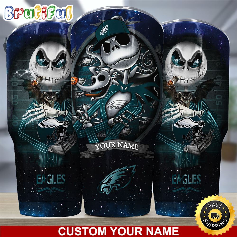 Custom Name NFL Philadelphia Eagles Tumbler Jack The Nightmare Tumbler wpcynd.jpg