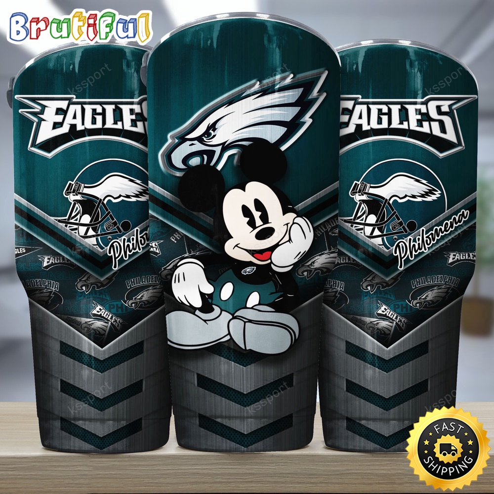 Custom Name NFL Philadelphia Eagles Tumbler Mickey And Logo Nfl Tumbler irl24o.jpg