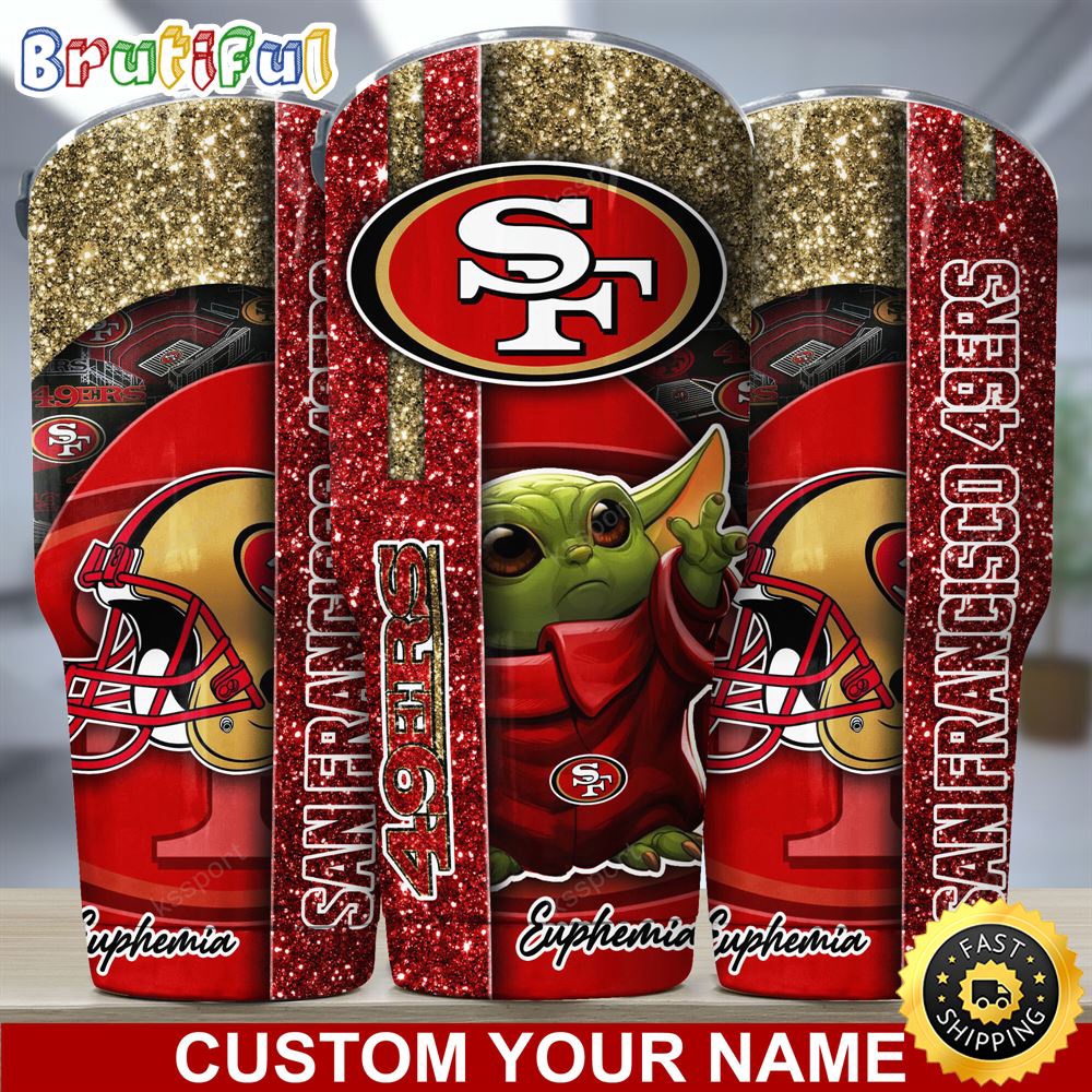 Custom Name NFL San Francisco 49ers Tumbler Baby Yoda Tumbler For Fans lpioe5.jpg