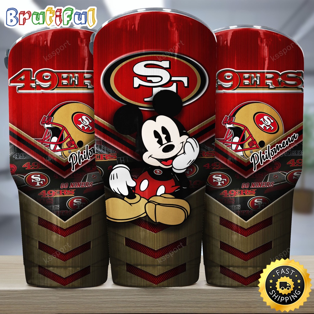 Custom Name NFL San Francisco 49ers Tumbler Mickey And Logo Nfl Tumbler dvbawn.jpg