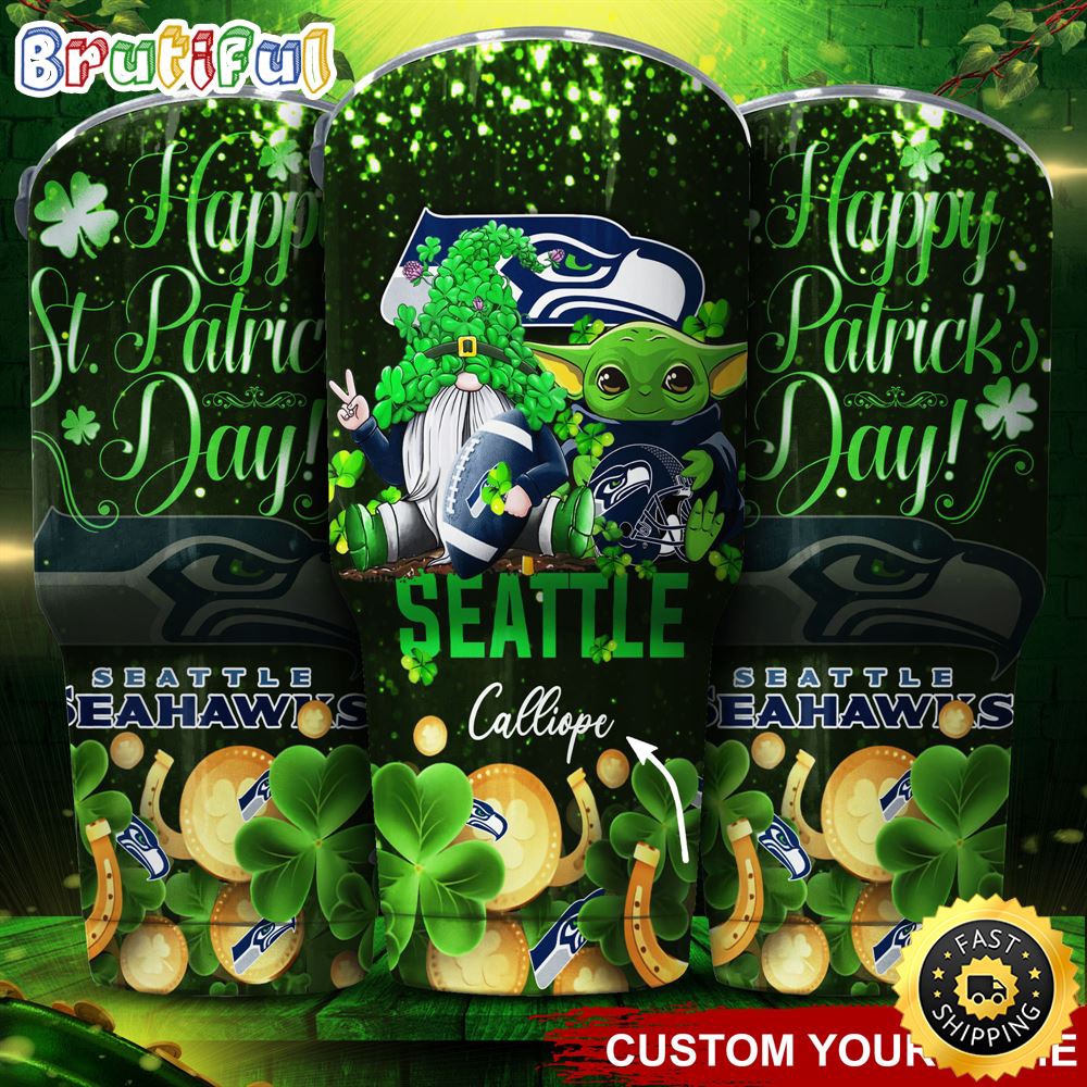 Custom Name NFL Seattle Seahawks Tumbler Baby Yoda Happy Patricks Day Tumbler nxto0n.jpg