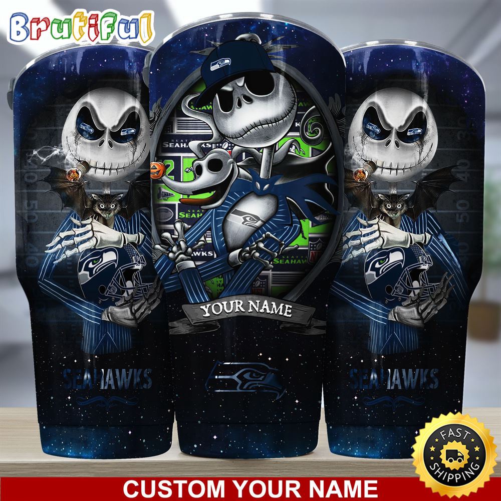 Custom Name NFL Seattle Seahawks Tumbler Jack The Nightmare Tumbler b6txhp.jpg