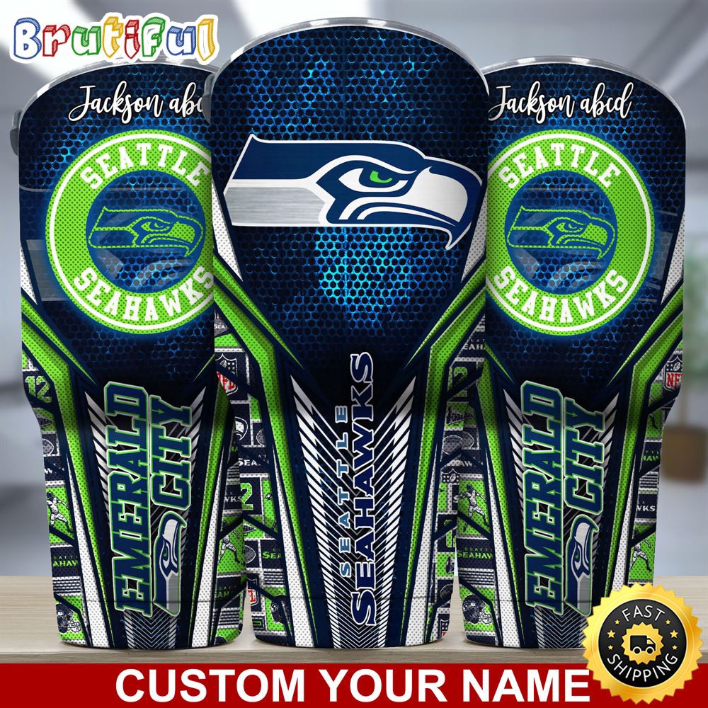 Custom Name NFL Seattle Seahawks Tumbler NFL Tumbler Jersey Style For Your Loved Ones q2yxwu.jpg