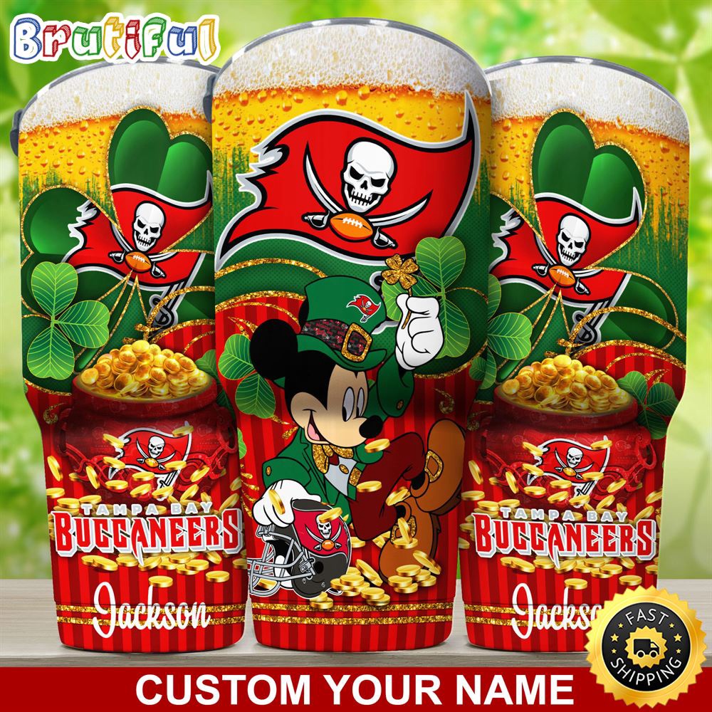 Custom Name NFL Tampa Bay Buccaneers Tumbler Nfl Tumbler Patricks Day Mickey For Sports Fans hdptak.jpg