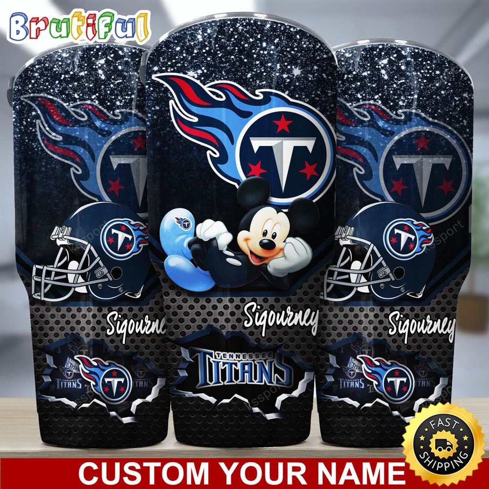 Custom Name NFL Tennessee Titans Tumbler Mickey Mouse Tumbler For Football Fans g2iz6v.jpg