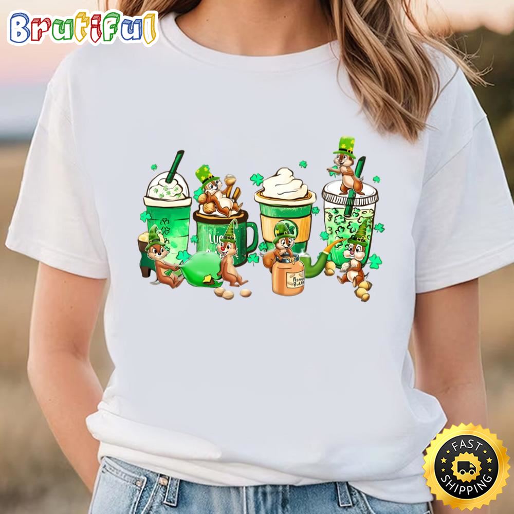 Chip And Dale St Patricks Day Coffee Shirt, Lucky Cartoon Characters t shirt