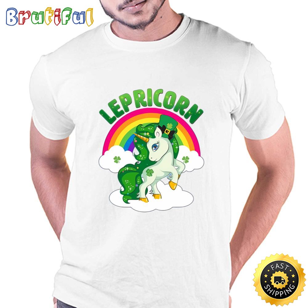 Cute St Patricks Day Rainbow Lepricorn Unicorn Leprechaun T Shirt t shirt