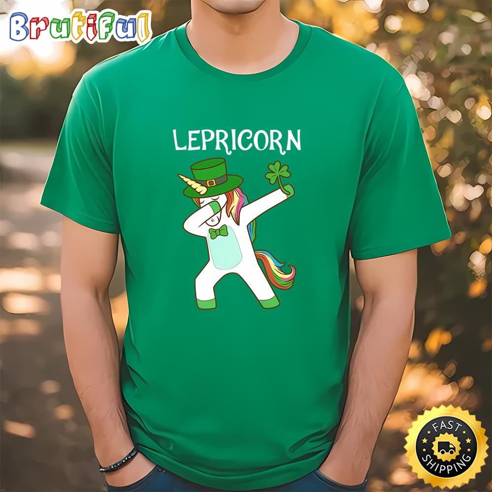 Dabbing Lepricorn Irish Unicorn Patricks Day T Shirt Tee