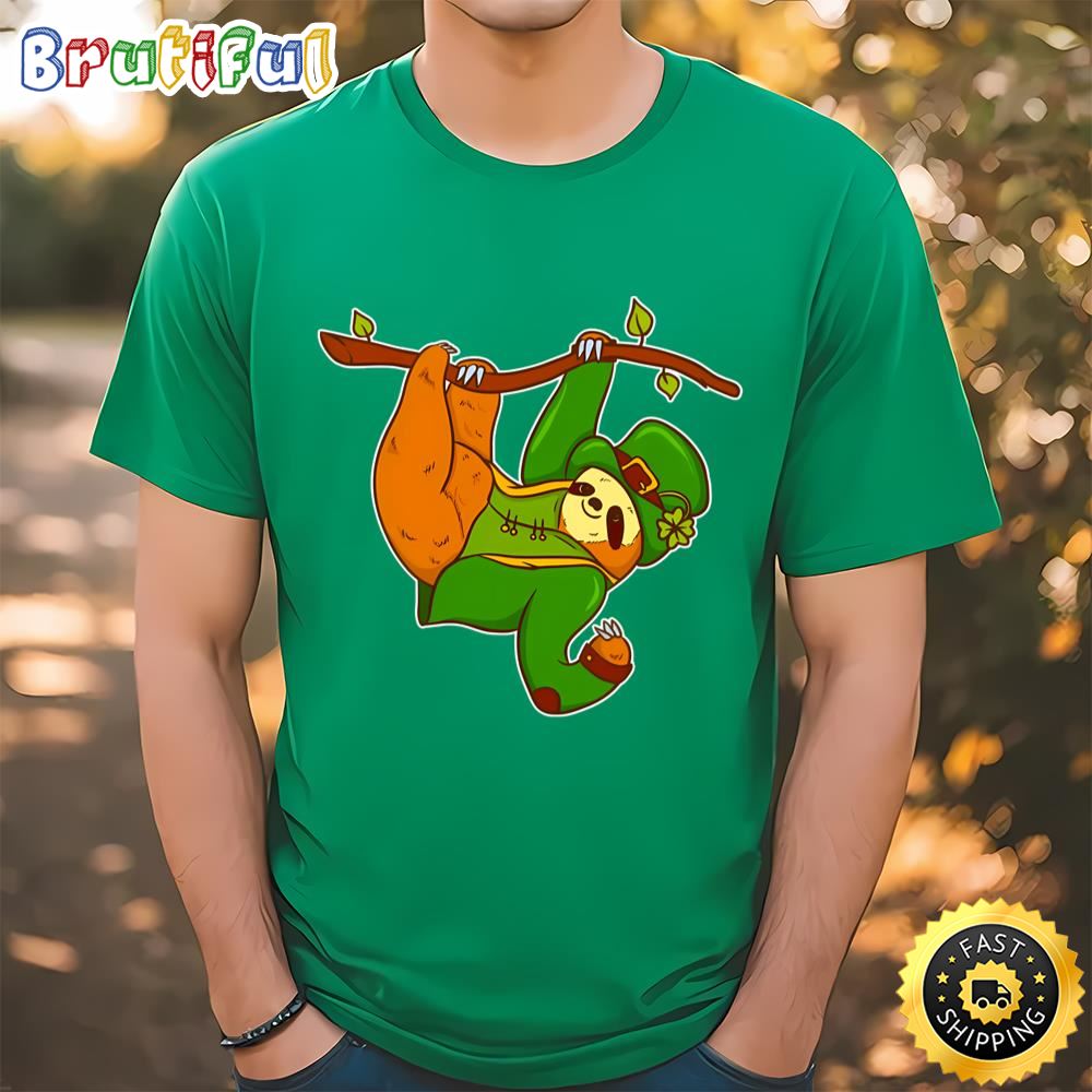 Funny St.Patrick’s Day Sloth Leprechaun T Shirt Tshirt