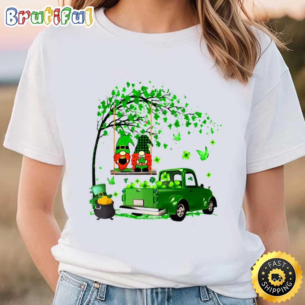 Green Gnomes Truck Shamrock Happy Saint Patrick’s Day Shirt T Shirt Tee