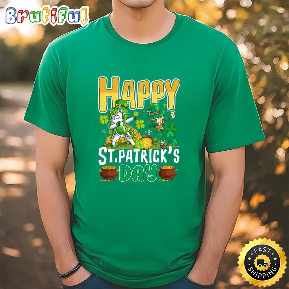 Happy St Patrick’s Day Unicorn Dab Unisex T Shirt Tee