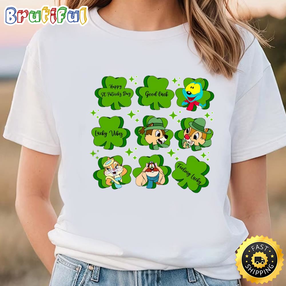 Happy St Patricks Day Trip Chip And Dale With Shamrock Shirt Tee