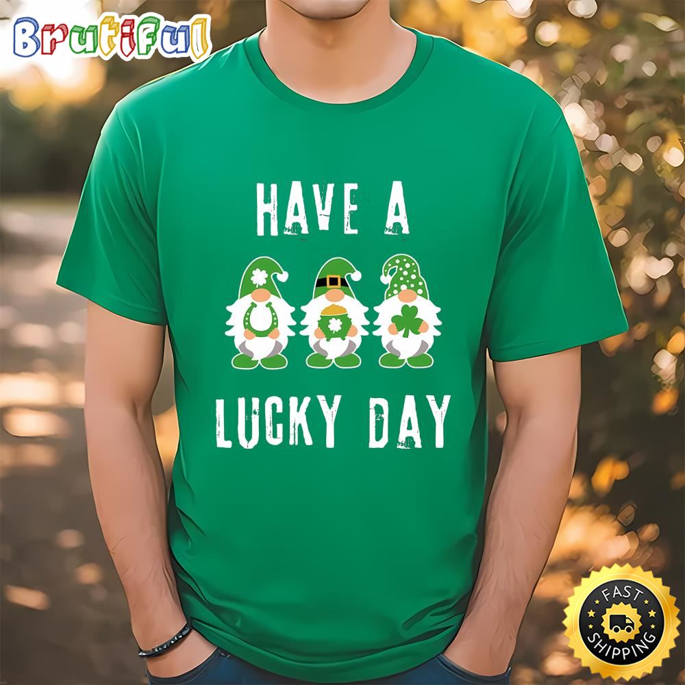 Irish Gnomes Have A Lucky Day St Patricks Day T shirt Tee