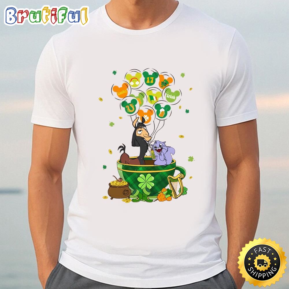 Kuzco Llama Yzma Cat Irish Balloon Tea Cup Patrick’s Day T shirt t shirt