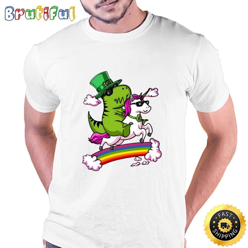 Disney Leprechaun T Rex Dinosaur Riding Unicorn St Patricks Day Irish T Shirt evkspi.jpg