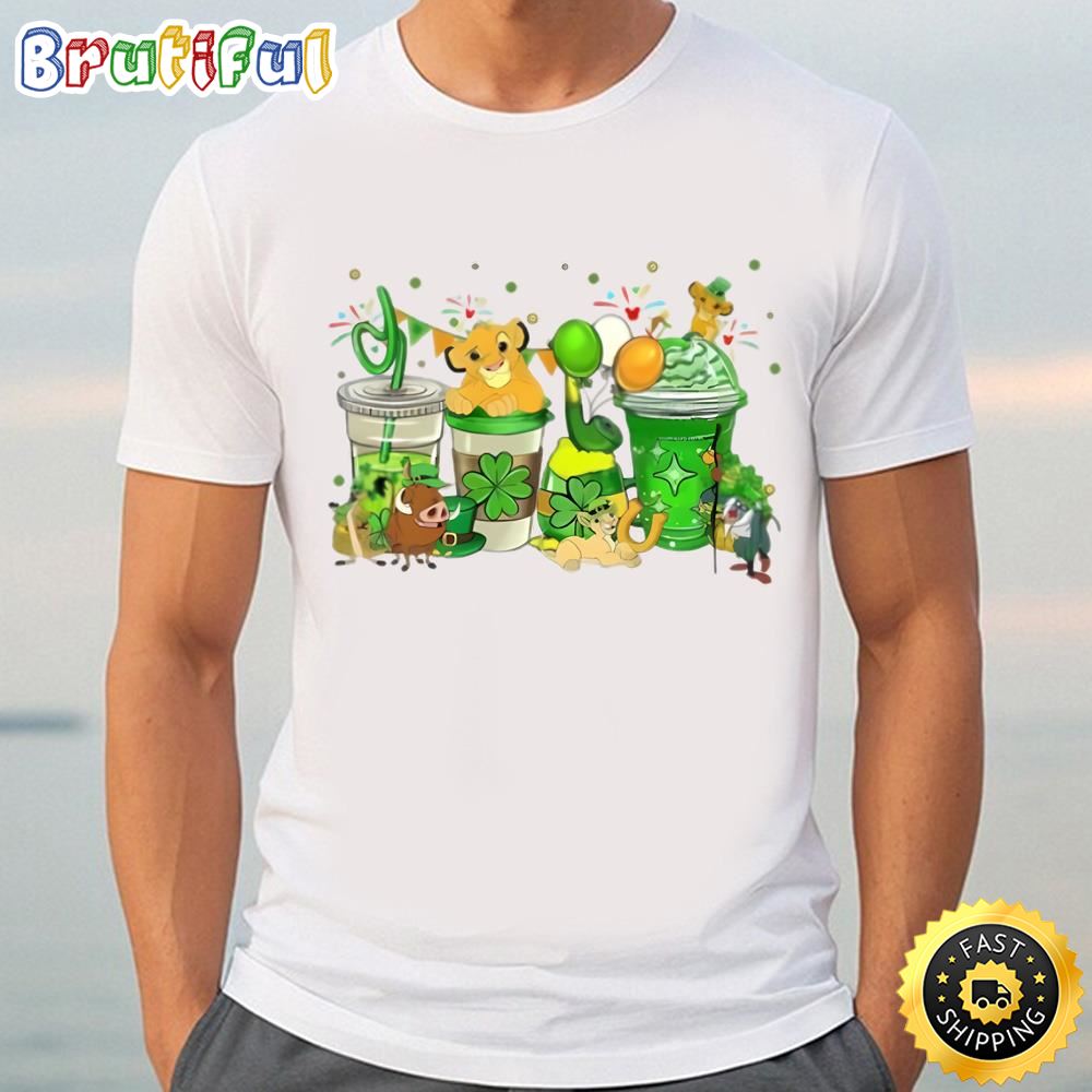Lion King St Patrick’s Day Coffee Cup Lucky Coffee Latte Shirt t shirt