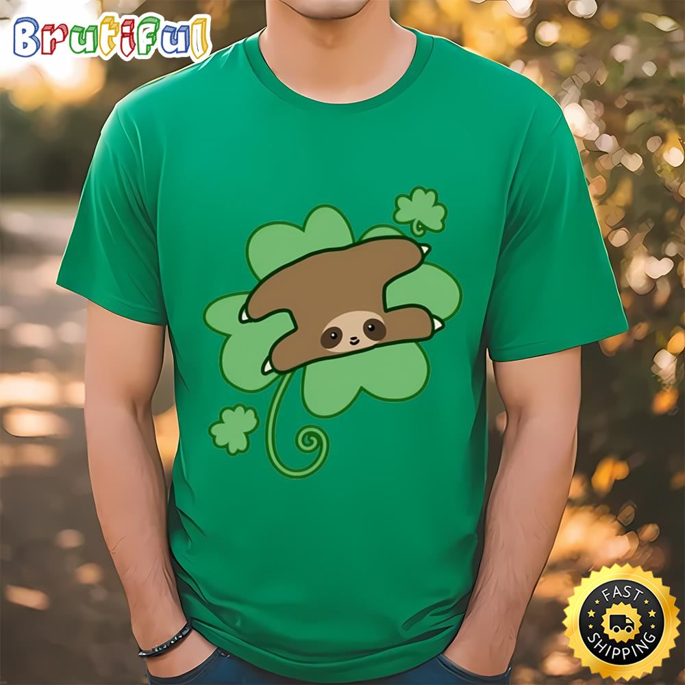 Lucky Clover Sloth Patrick’s Day T shirt Tee