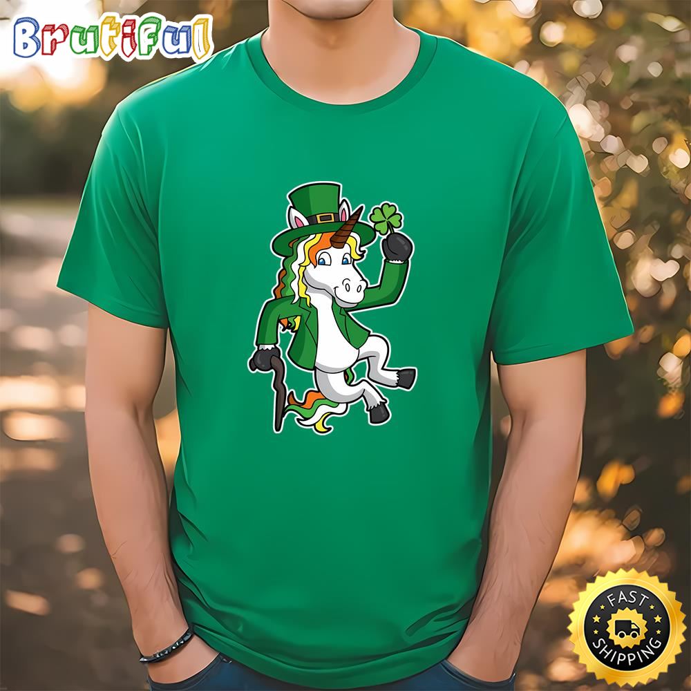 Lucky Irish Unicorn Leprechaun St Patrick’s Day Heel Click T Shirt t shirt