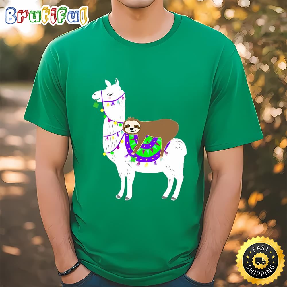 Lucky Llama And Sloth Patrick’s Day T shirt Tshirt