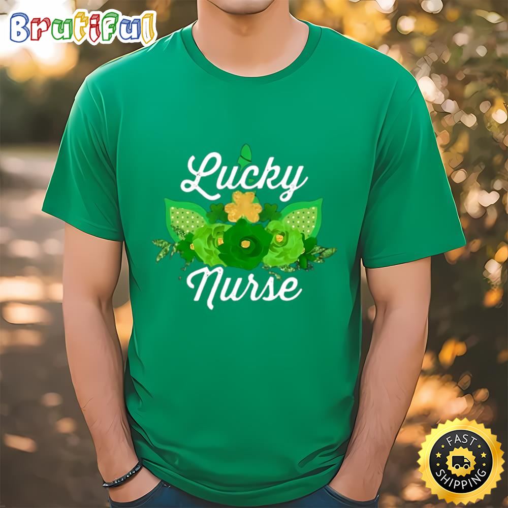 Lucky Nurse Unicorn Shamrock St Paddy Saint Patrick Day T Shirt Tshirt