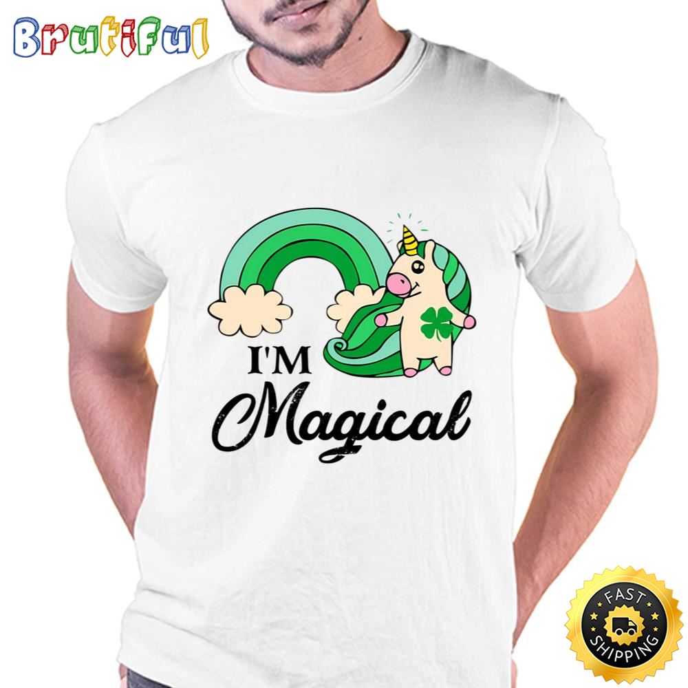 Magical Rainbow Unicorn St Patricks Day T Shirt Tee