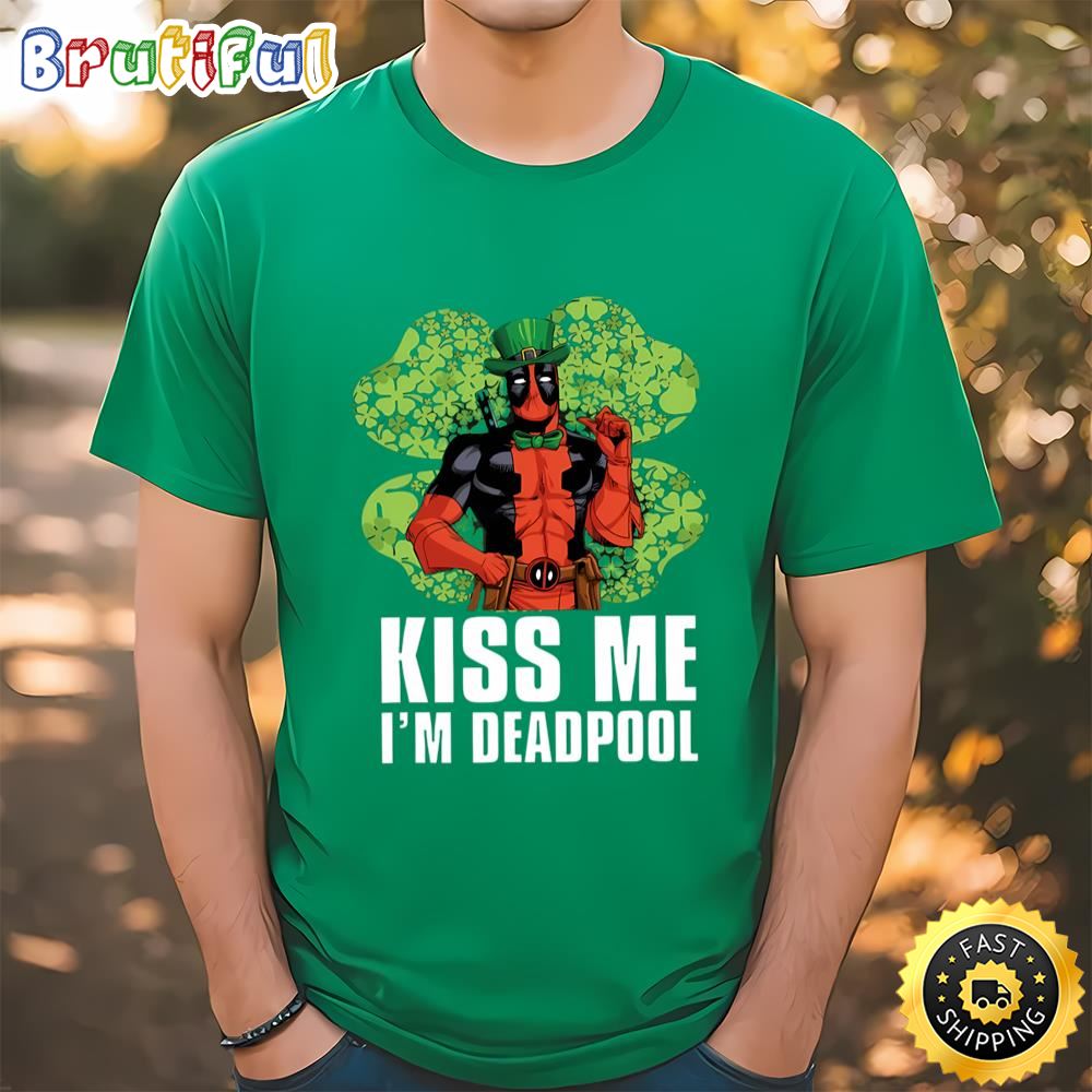 Marvel Kiss Me I’m Deadpool Shamrock St. Patrick’s Day T shirt Tshirt