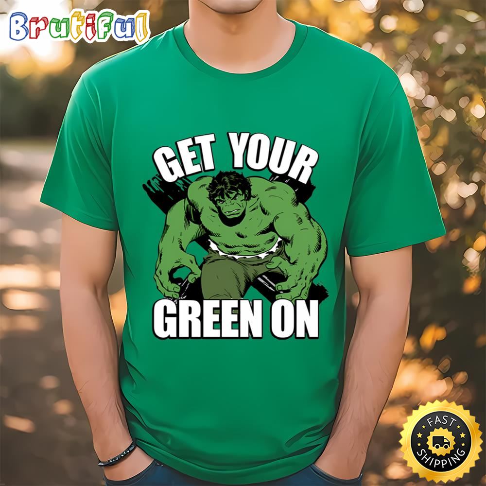 Marvel St. Patrick’s Day Hulk Green On T Shirt Tshirt