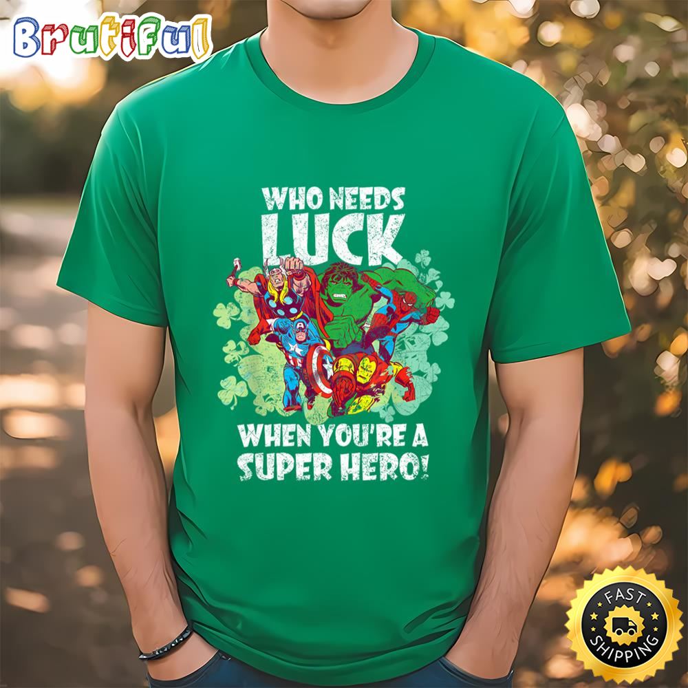 Marvel Super Hero Luck St. Patrick’s Day Shamrock T Shirt Tshirt