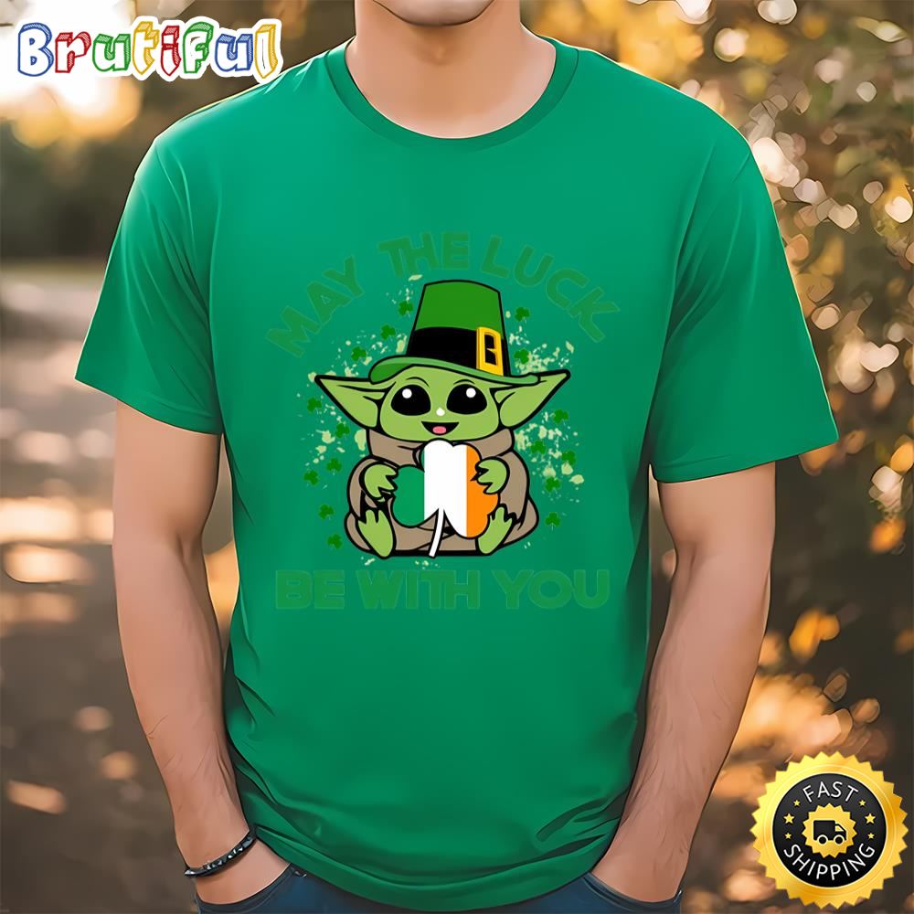 May The Luck Be With You St Patricks Day Shirt, St Patricks Yoda Shirt Tshirt